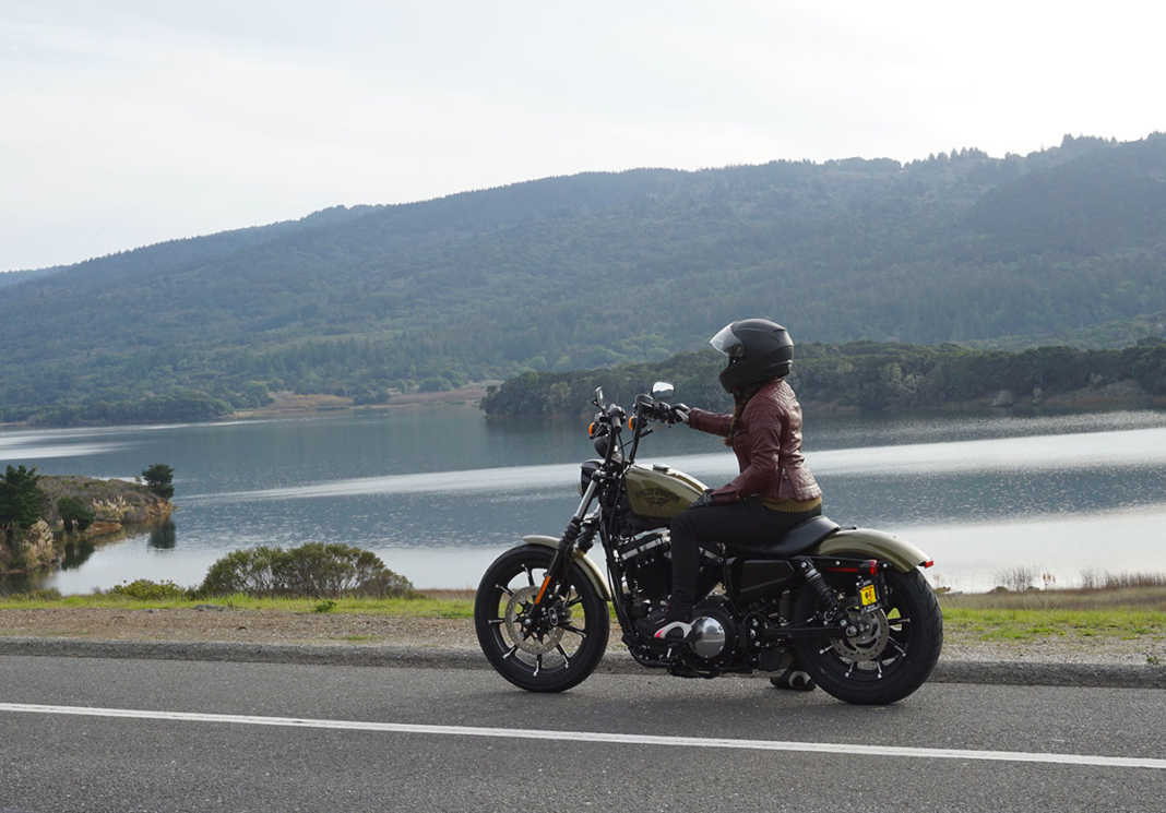 Harley Sportster riding the coast