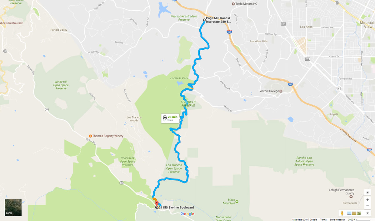 Page Mill Road Motorcycle Route