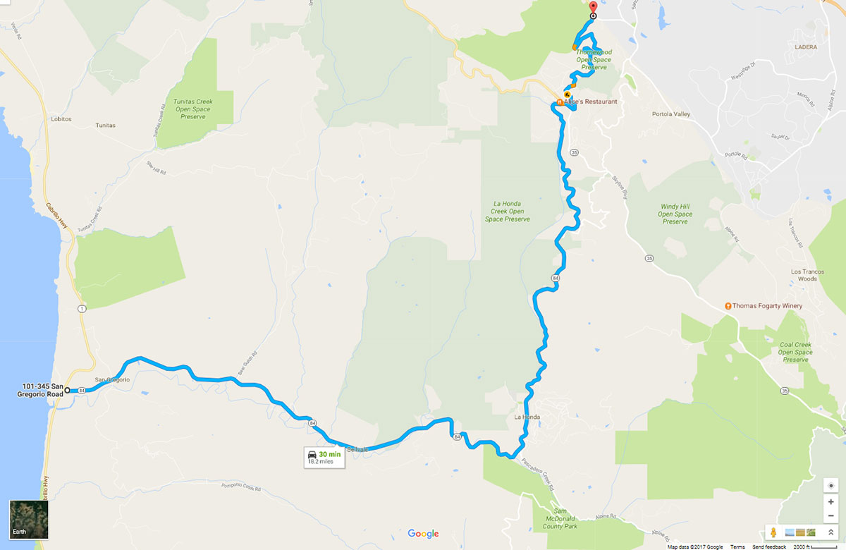 Woodside Road Motorcycle Route